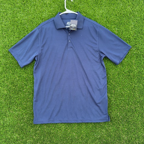 Slazenger Other - NEW Slazenger Mens Navy Blue Golf Polo Shirt Wicking UPF 15 Size L NWT Active